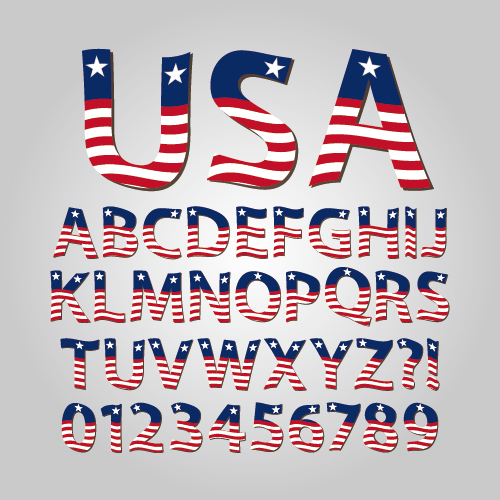 アルファベットベクトルを持つ米国 sytles 番号 ナンバー アルファベット アメリカ sytles   