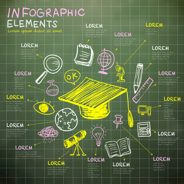 Vektorbildung Infografie-Material 20 Infografik Bildung   