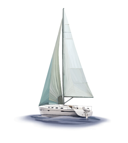 Vector Segelboot Designmaterial Segeln material boot   