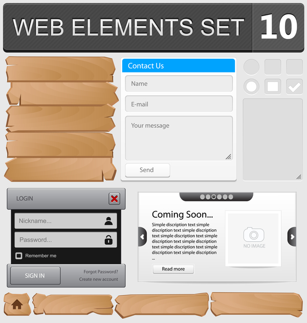 ボタンベクトル材料セット付き Web 要素04 要素 ボタン web   