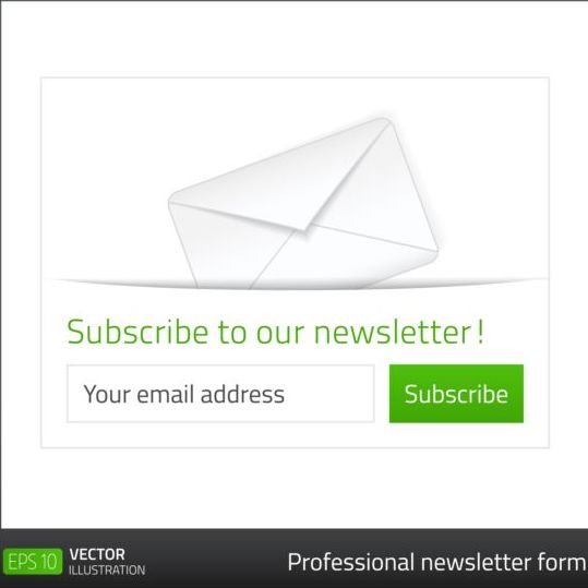 Weiß mit grüner Abmeldung Newsletter-Vektormaterial weiß newsletter green abonnieren   