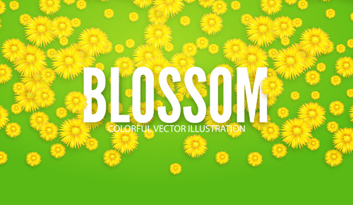 黄色の花 blosson 背景ベクトル09 黄色 花 背景 blosson   