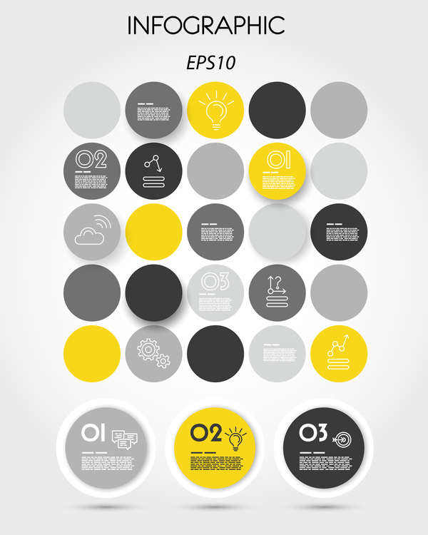 Gelb mit schwarzem Infografie-Vektorvorlage 16 Schwarz infographisch gelb   