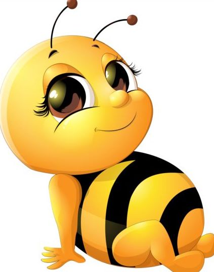 Schöne Zeichentrick-Bienen-Set-Vektoren 05 lovely cartoon Biene   