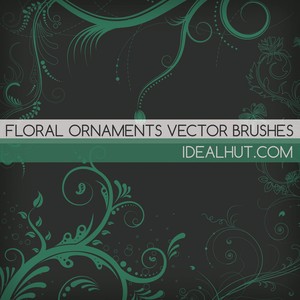 Ensemble de 5 ornements floraux de brosses Photoshop vecteur vecteur photoshop ornements floral brosses   