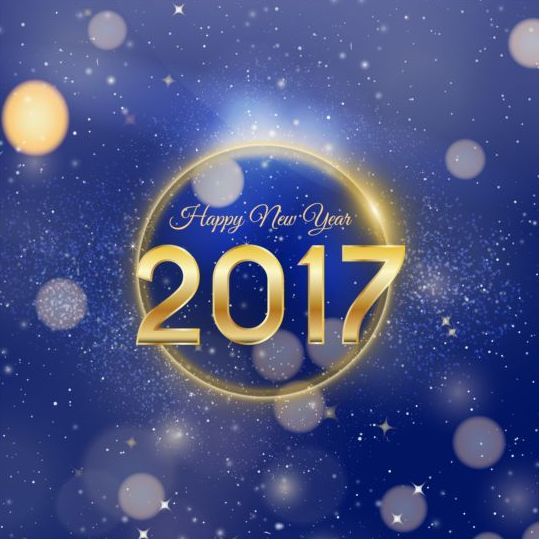 2017 Happy New Year avec vecteur de fond bleu halation year new happy halation Bleu 2017   