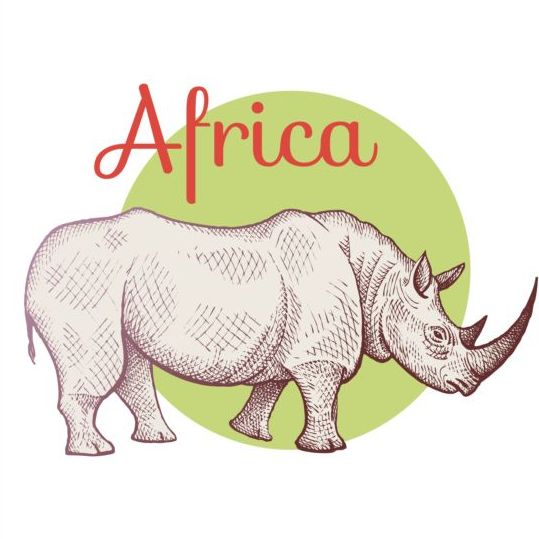 Afrika Nashorn Vektor 01 Nashorn Afrika   