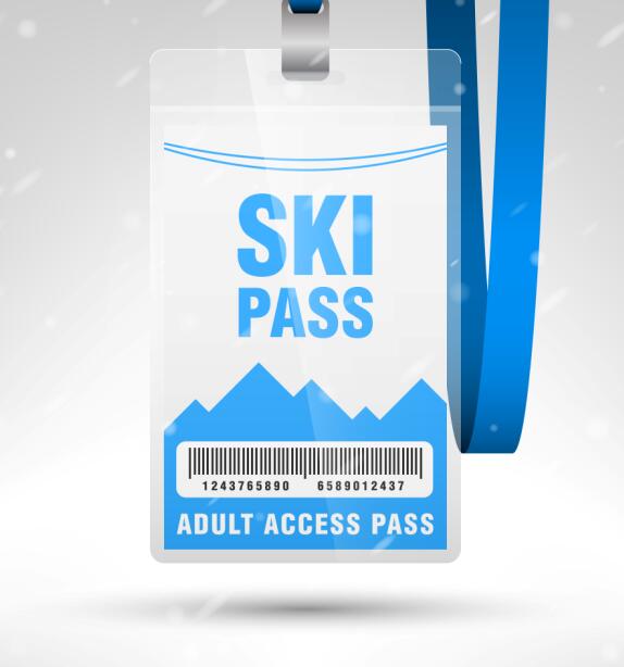 Blanc modèle de passe d’accès SKI vecteur 09 ski pass blank Accès   