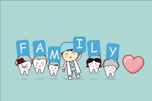 Cartoon-Zahnfamilie Vektor 08 Zahn Familie cartoon   