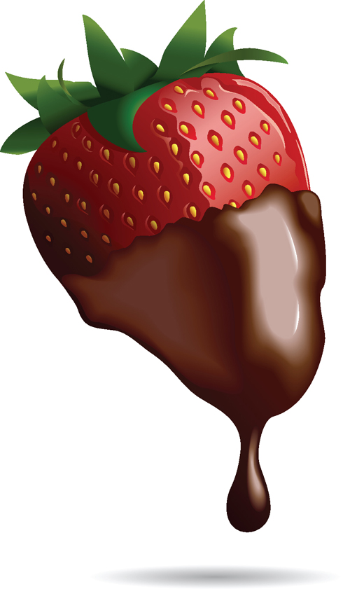 Schokolade mit Erdbeerleuchte Vektor 04 Schokolade Erdbeere   
