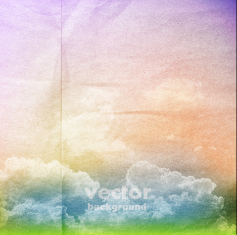Wolken mit zerknittertem Papiervektorhintergrund 05 zerkleinert Papier zerbröselt Wolken Vector-Hintergrund papier Hintergrund   