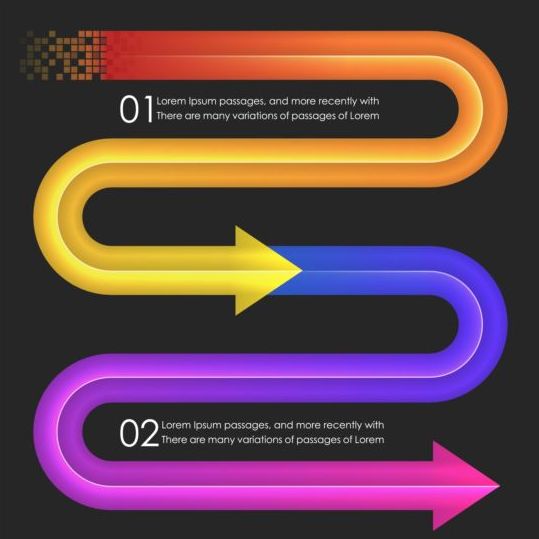 Flèche colorée avec l’option vecteur infographique 07 Option infographie Flèche couleur   