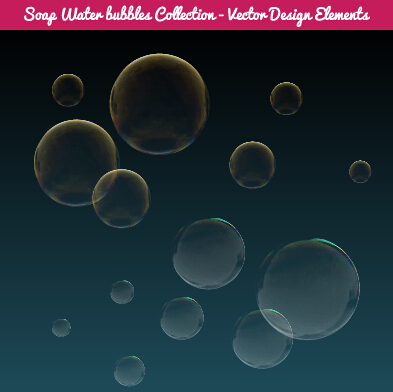 Savon coloré bulles d’eau vecteur ensemble 02 l’eau coloré Bulles bulle   