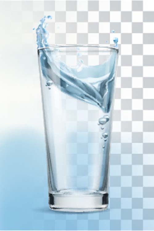 Glasbecher mit Wasservektoren Set 07 water glass cup   