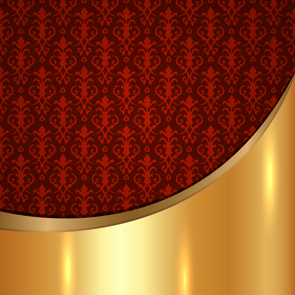 Goldgemälter Metall-Hintergrund mit Dekordmustern Vektormaterial 13 Muster Metall gold Dekor   
