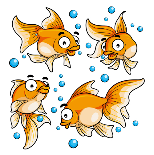 Goldfish Cartoon Vektordesign Goldfisch cartoon   