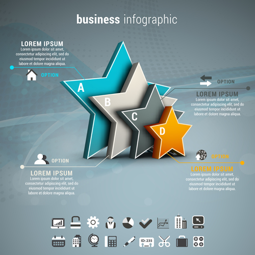 Gris Business infographies Template Vector 04 template infographies gray business   