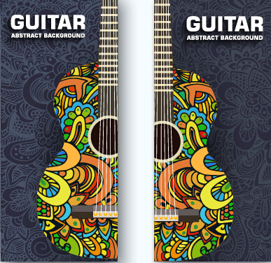 Gitarre abstrakter Banner-Vektor Gitarre banner abstract   