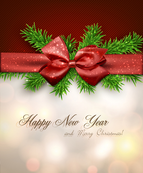 Frohes neues Jahr und Weihnachtsbogen-Geschenkkarte 01 Weihnachten new year happy Geschenkkarte   