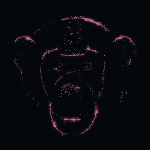 Affe mit leichtem und schwarzem Hintergrundvektor 06 Schwarz Licht Hintergrund Affe   