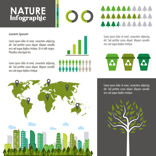 Natur Infografie-Vektormaterial 06 Natur Infografik   