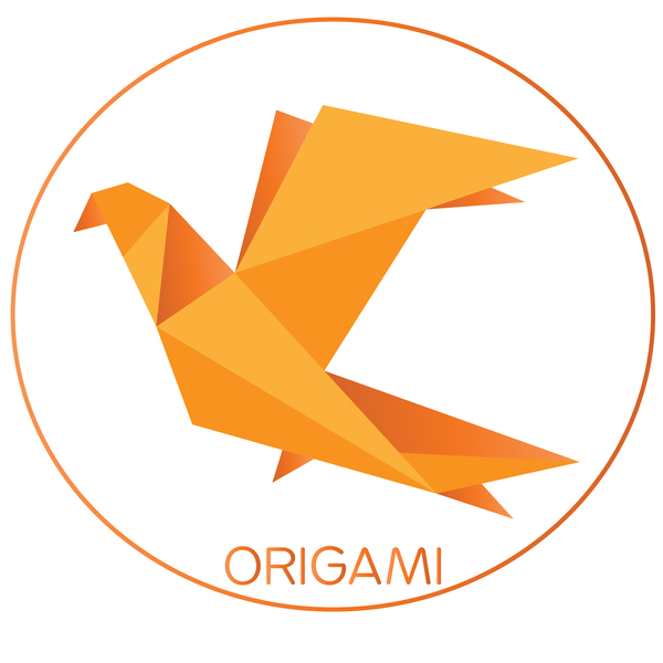 Orange Origami Vogelvektormaterial 02 origami orange bird   