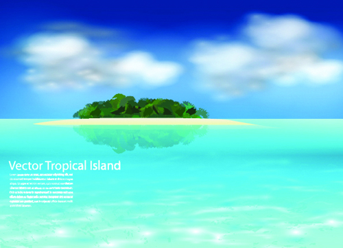 現実的な熱帯の島々の背景ベクトル 背景 現実的な 熱帯 島々 島   