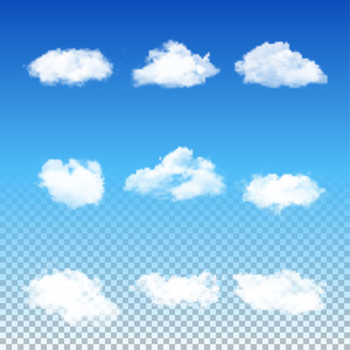 Realistischer weißer Cloud-Illustrationsvektor 02 Wolke weiß realistisch illustration   