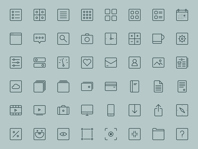 Eckige Umrisssymbole gesetzt square outline icons   