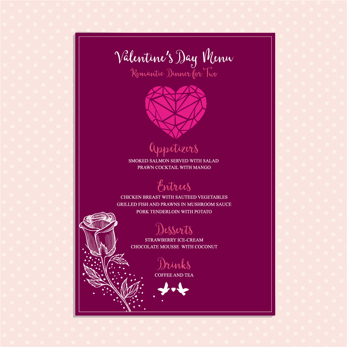 Saint Valentin restaurant menu Vintage vecteur 05 vintage Saint-Valentin restaurant menu   