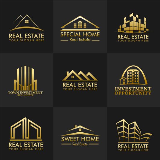 Vector Immobilien-Logos setzen logos Immobilien   
