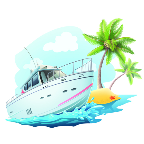 Yacht-und Reiserougrunder-Vektorbild yacht Reise Hintergrund-Vektor Hintergrund   