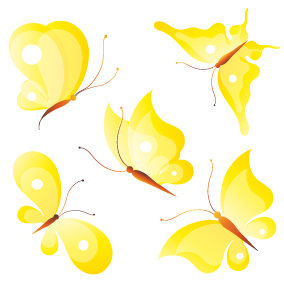 Papillons jaunes vecteur matériel papillons matériel   