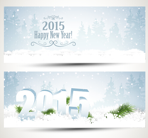 Banner 2015 Weihnachten mit Neujahr Urlaubsvektor 05 Weihnachten Urlaub neues Jahr banner 2015   