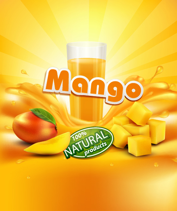 Mango orangefarbener Hintergrund-Vektor 02 orange mango   