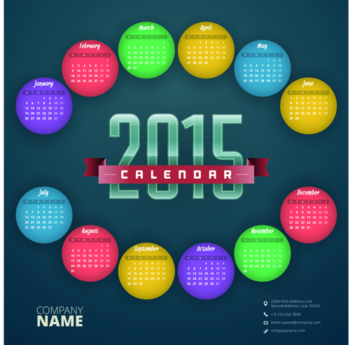 2015 Business Calendar Creative Design Vector 06 Créatif calendrier business 2015   