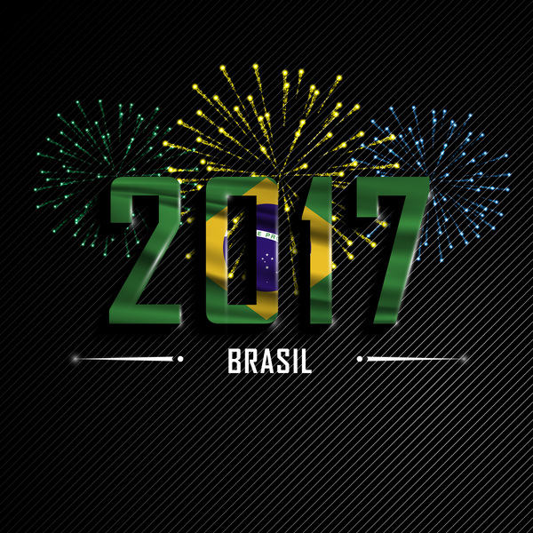 2017 Neujahrs-Brahwor-Vektorhintergrund Neujahr Jahr Brasilien 2017   