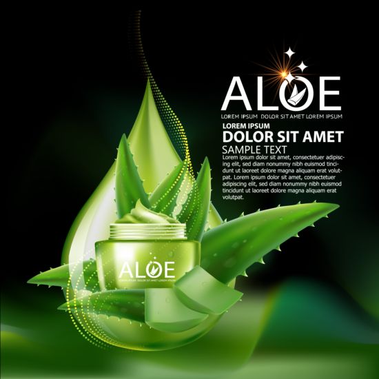 Vecteur de fond d’Aloe Cosmetics 05 fond cosmétiques Aloe   