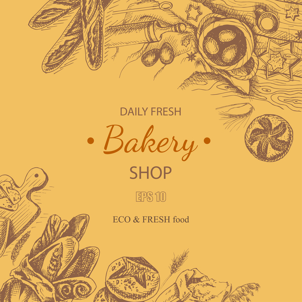 Bäckerei Geschäft Plakat Retro-Stile Vektoren Stile shop Retro-Schriftart poster Bäckerei   