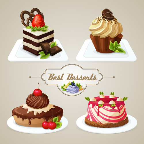 Meilleurs desserts vectoriels graphismes 01 icônes icône desserts dessert   