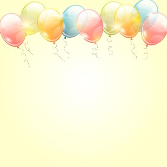 Fond d’anniversaire avec des ballons transparents colorés vecteur 05 transparent fond coloré Anniversaire   