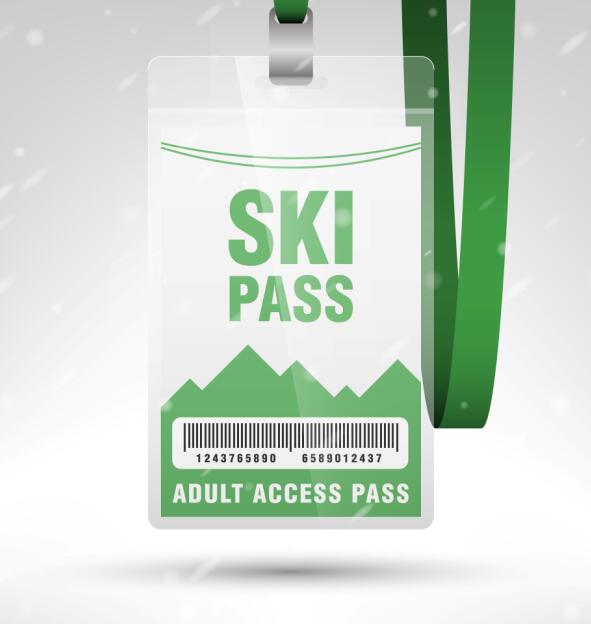 Blanc modèle de passe d’accès SKI vecteur 08 ski pass blank Accès   