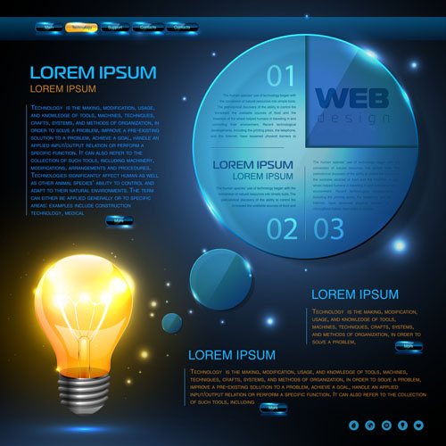 Bleu Web infographies template design Vector 07 modèle infographique infographie Bleu   