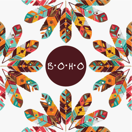 Illustration de vecteur de fond de style Boho 08 style illustration fond Boho   