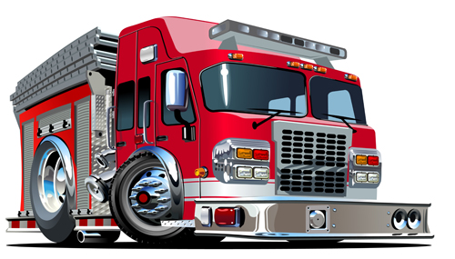 Cartoon Fire Truck vecteur matériel 08 matériel feu dessin animé camion   