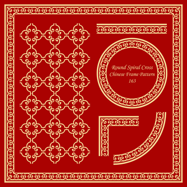 Chinesischer Rahmen mit Ornamenten Vektormaterial 03 Rahmen Ornamente Chinesisch   