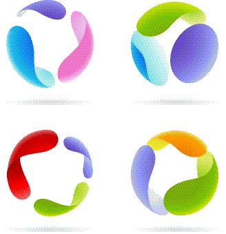 Farbige runde abstrakte Logos Vektor 01 logos logo farbig abstract   