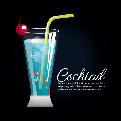 Style sombre cocktail affiche vecteur modèle 03 styles poster dark cocktail   