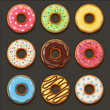 Köstliche Donuts Design-Vektor donuts Delicious   