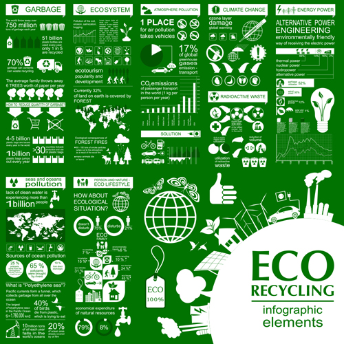 エコリサイクルインフォグラフィック要素ベクトルテンプレート01 リサイクル エコ インフォグラフィック   